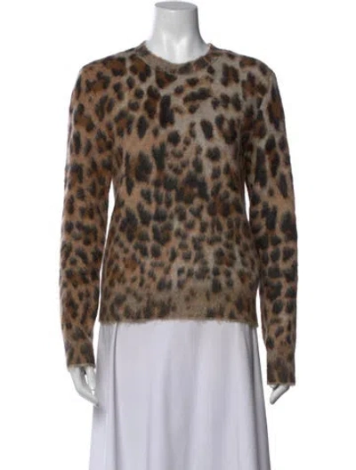 Pre-owned Saint Laurent Mohair Animal Print Sweater In Neutrals