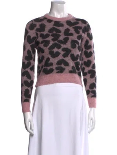 Pre-owned Saint Laurent Mohair Animal Print Sweater In Pink
