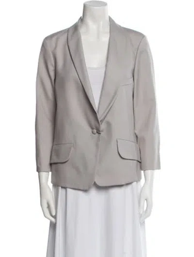 Pre-owned Saint Laurent Mohair Blazer In Gray