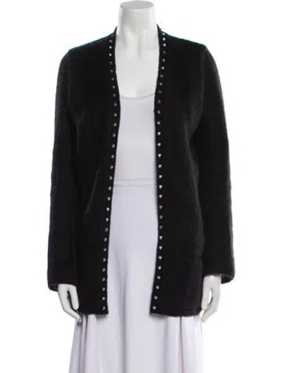 Pre-owned Saint Laurent Mohair Coat In Black