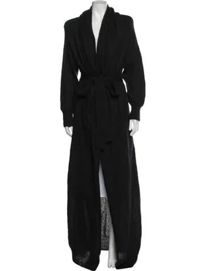 Pre-owned Saint Laurent Mohair Coat In Black