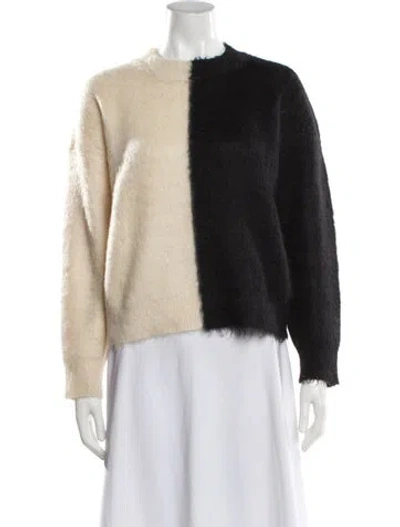 Pre-owned Saint Laurent Mohair Colorblock Pattern Sweater In Black