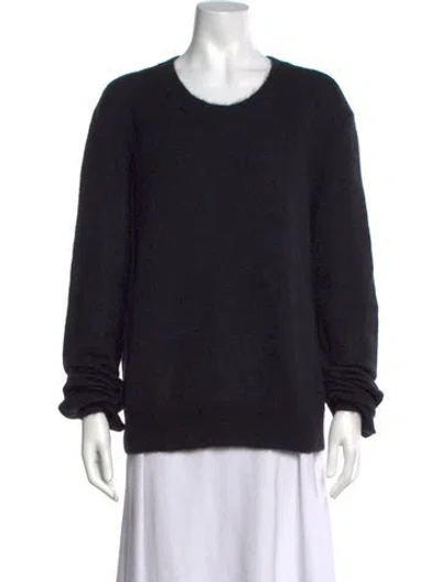 Pre-owned Saint Laurent Mohair Crew Neck Sweater In Black