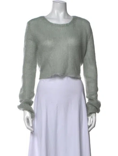 Pre-owned Saint Laurent Mohair Crew Neck Sweater In Blue