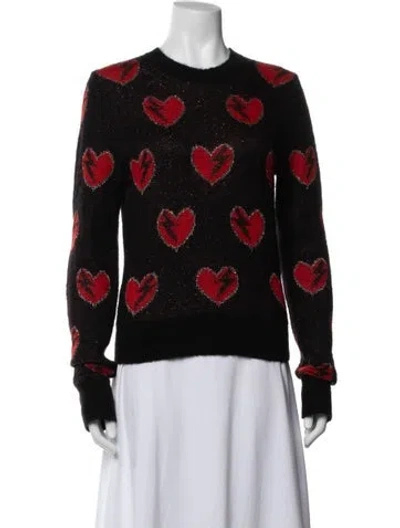 Pre-owned Saint Laurent Mohair Graphic Print Sweater In Multicolor