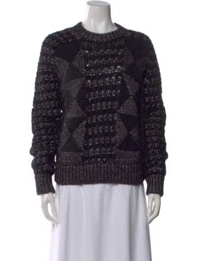 Pre-owned Saint Laurent Mohair Patterned Sweater In Black