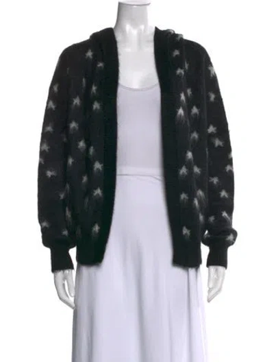 Pre-owned Saint Laurent Mohair Patterned Sweater In Black