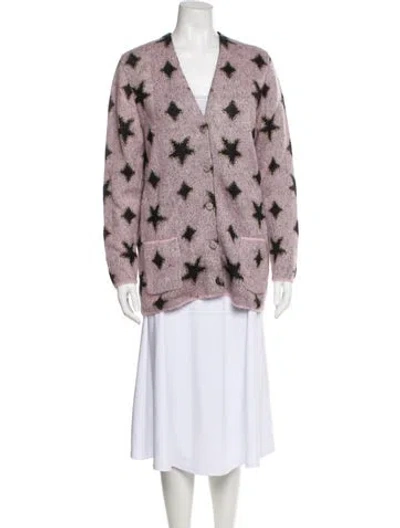 Pre-owned Saint Laurent Mohair Printed Faux Fur Jacket