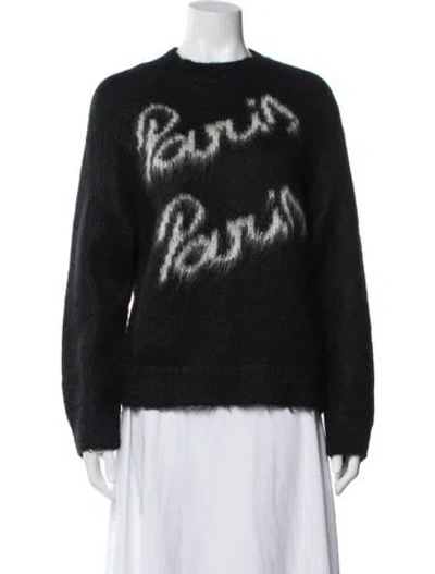 Pre-owned Saint Laurent Mohair Printed Sweater In Black