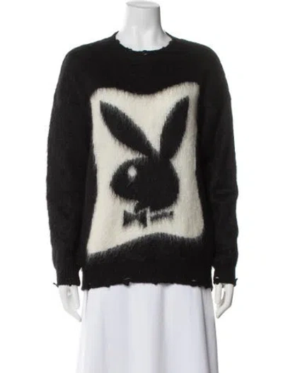 Pre-owned Saint Laurent Mohair Printed Sweater In Black