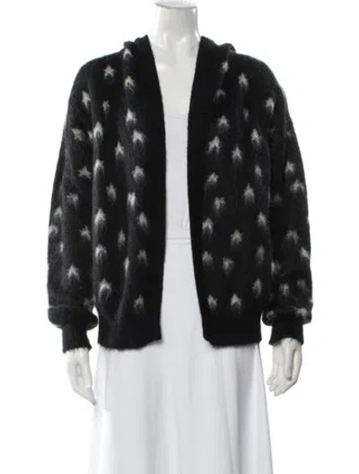 Pre-owned Saint Laurent Mohair Printed Sweater In Black