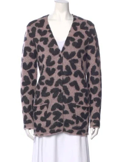 Pre-owned Saint Laurent Mohair Printed Sweater In Purple