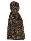 Saint Laurent Mohair Scarf With Leopard Pattern And Soft Texture In Brown