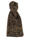 Saint Laurent Mohair Scarf With Leopard Pattern And Soft Texture In Brown