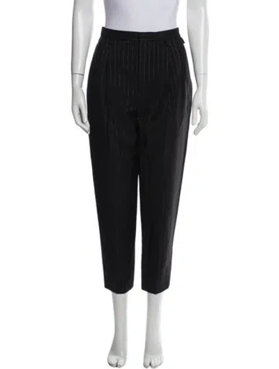 Pre-owned Saint Laurent Mohair Straight Leg Pants In Black