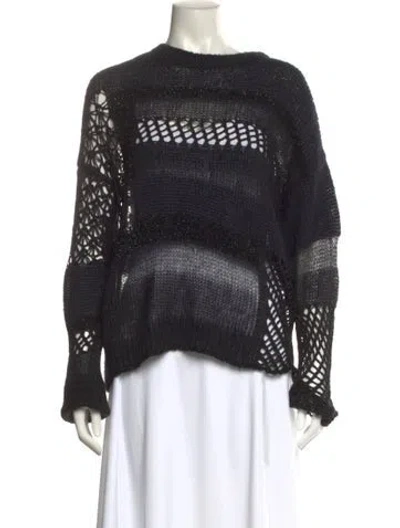 Pre-owned Saint Laurent Mohair Striped Sweater In Black
