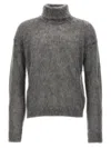 Saint Laurent Brushed Sweater In Gray