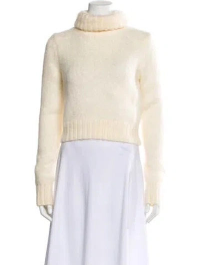 Pre-owned Saint Laurent Mohair Turtleneck Sweater In Neutral