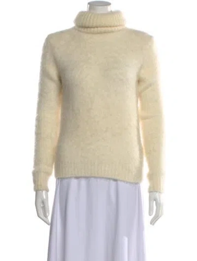 Pre-owned Saint Laurent Mohair Turtleneck Sweater In Neutral