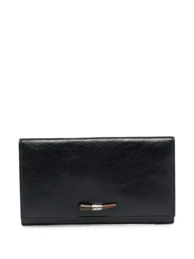 Pre-owned Saint Laurent Mombasa Leather Wallet In Black