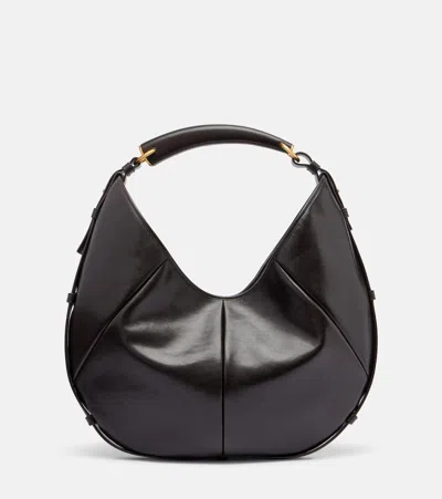 Saint Laurent Mombasa Medium Leather Shoulder Bag In Black