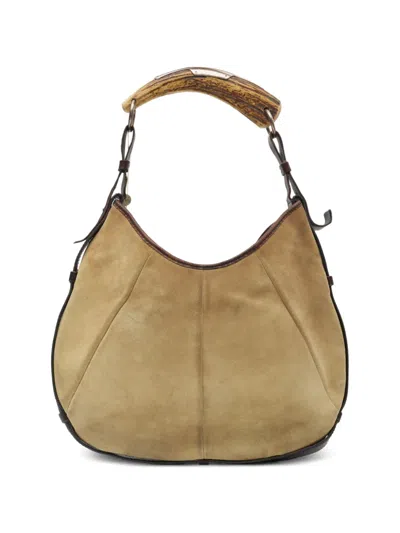 Pre-owned Saint Laurent Mombasa Shoulder Bag In Neutral