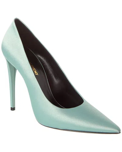 Saint Laurent Monceau 110 Satin Pump In Blue