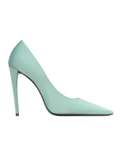Saint Laurent Monceau 115mm Satin Pumps In Green