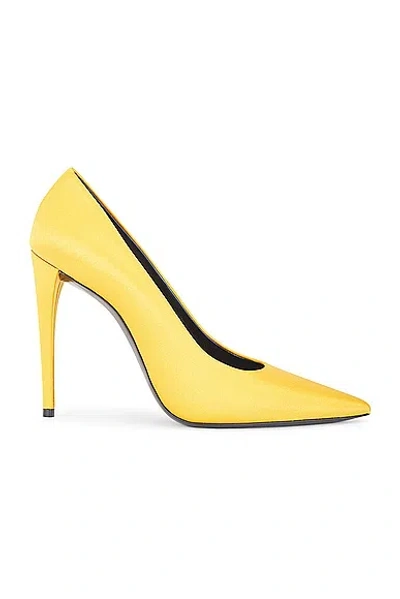 Saint Laurent Monceau 110 Satin Pumps In Ocre