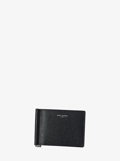 Saint Laurent Money Clip Wallet In Black