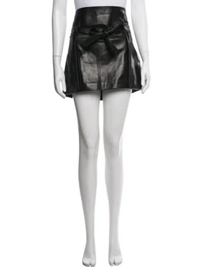 Pre-owned Saint Laurent Mongolian Lamb Mini Skirt In Black