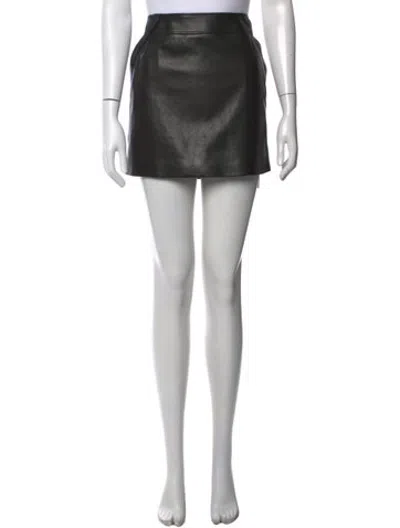 Pre-owned Saint Laurent Mongolian Lamb Mini Skirt W/ Tags In Black
