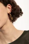 Saint Laurent Mono Earring With Logo In Gold