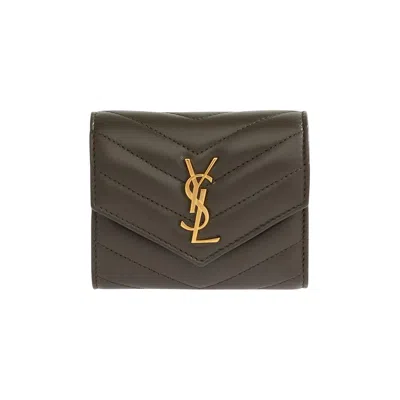 Pre-owned Saint Laurent Mono Wallet 'light Musk' | Green | Women's Size Onesize