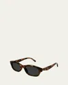 Saint Laurent Monogram 53mm Rectangular Sunglasses In Brown