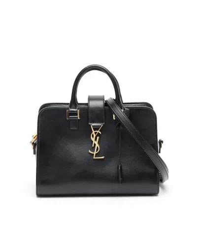 Saint Laurent Monogram Baby Cabas Bag In Black