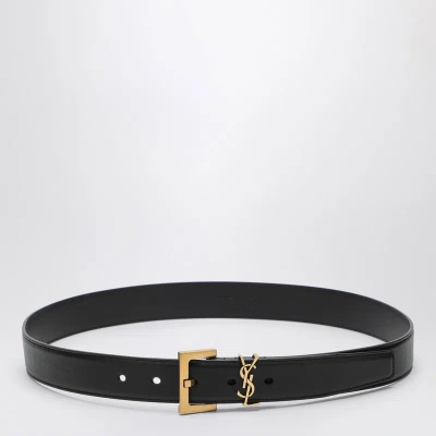Saint Laurent Monogram Black Belt 3 Cm