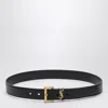 Saint Laurent Cassandre Leather Belt In Black