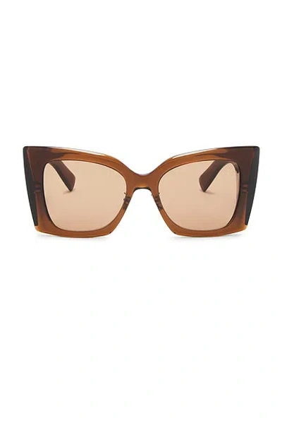 Saint Laurent Monogram Blaze Cat Eye Sunglasses In Brown