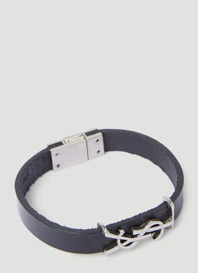 Saint Laurent Monogram Bracelet In Black