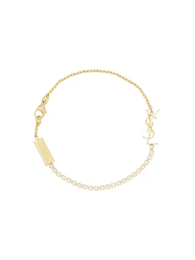 Saint Laurent Monogram Bracelet In Gold
