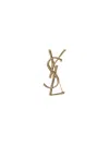 Saint Laurent Monogram Brooch Pin In Gold