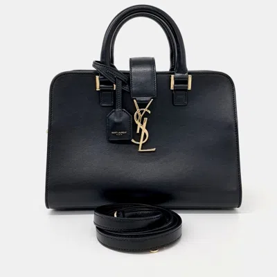 Pre-owned Saint Laurent Monogram Cabas Bag Baby In Black