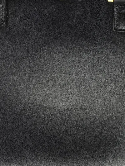 Pre-owned Saint Laurent Monogram Cabas Leather Baby Satchel In Black