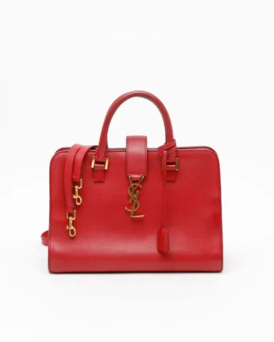 Saint Laurent Monogram Cabas Small Bag In Red