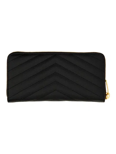 Saint Laurent Monogram Calfskin Wallet In Black