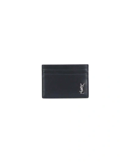 Saint Laurent Monogram Card Case In Black  