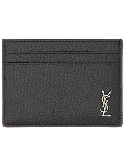 Saint Laurent Monogram Card Holder In Black
