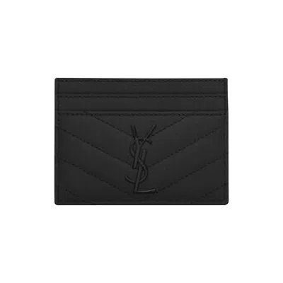 Pre-owned Saint Laurent Monogram Card Holder 'black'