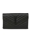 Saint Laurent Monogram Chain Wallet In Black